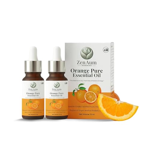 Image of 100% Natural Orange Therapeutic Grade Essential Oil | 15ml (Pack of 2)| Mood Uplifting, Skin Brightening & Aromatherapy Sourced from Andhra Pradesh, India | GMP, ISO & IFRA Certified