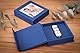 USB-Stick Geschenkbox. Fotobox mit Bildfenster für USB-Stick. Erinnerungsbox für Fotos & Videos. Elegante Aufbewahrung. (Blue)