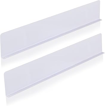 Yaocom 2 Pcs 24 Inch Gutter Valley Splash Guards Extra Long White Downspout Diverter Metal Straight Roof Rain Diverter with 20 Screws for Roof House Residential Flat Shingle Drain Downspout Water
