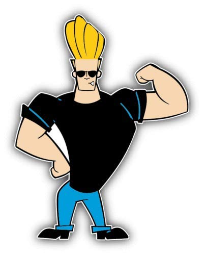 Johnny Bravo Muscle Cartoon - Sticker Graphic - Auto, Wall, Laptop, Cell, Truck Sticker for Windows, Cars, Trucks