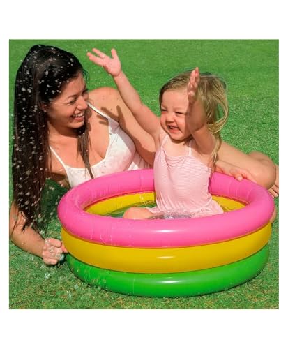 Image of Storio 3 Feet Inflatable Kids Pool | Bath Tub for Toddlers & Children | Summer Water Fun Pool Toy - 34 x 10 Inches | Garden & Balcony Splash Pool for Boys & Girls (3+ Years) (Pack of 2)