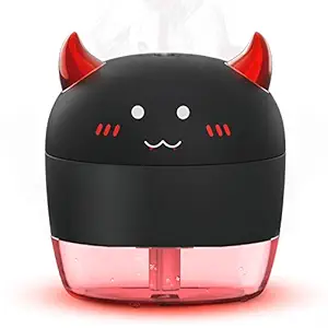 ALLYAG Ultrasonic Cool Mist Humidifier | Quiet Operation | 7 Color Night Light | Adjustable Mist Output | Timing Auto Shut-Off | Portable Air Vaporizer Humidifier Small Devil Design for Kids Babies