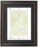 Framed Topo Map: Sunday River (Barker Mountain), Maine - Standard Size. Handmade in USA