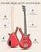Ktaxon 36 Inch Bass Guitar 4 String Electric Bass Guitar with Dual Connectivity & Portable Power 15W Amp, Excellent Tone, Exquisite Craftsmanship and Ergonomic Body Design for Beginner(Red)