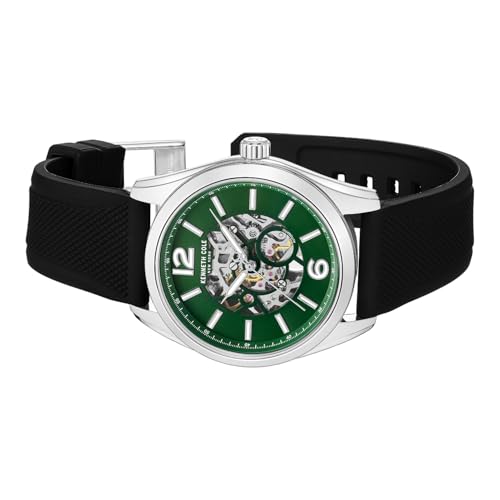 Image of Kenneth Cole Automatic Green Round Dial Men's Watch | Silicon Strap Material | Watches for Men Analog - KCWGZ0104002MNW