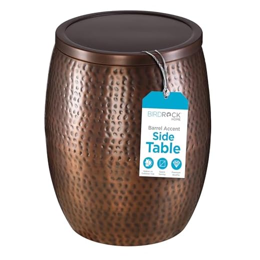 Hammered Metal Storage Side Table