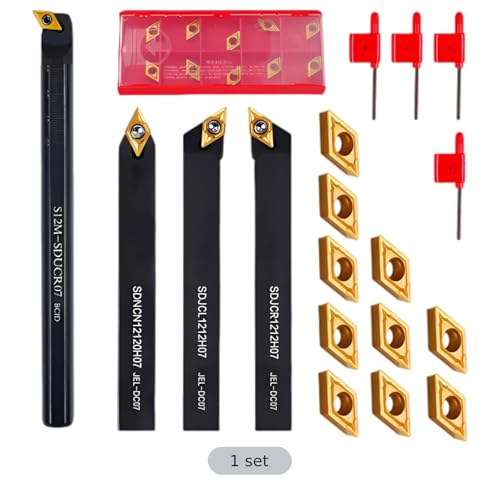 Set de 18 piezas para torno con 12mm, acero y carburo miniatura 5