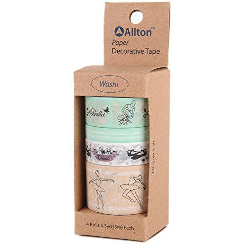 Allton TPX990069 Decorative Washi Tape 5m 4/Pkg Embossed Ballet