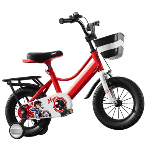 Asixxsix Bicicleta para Niños, Bicicleta para Niños de 14 a 16 Pulgadas con Ruedas Auxiliares Triangulares Estables y Frenos Dobles, Protector de Cadena Completamente Cerrado, para Niños (14 pulgadas)