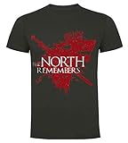 Serigrafía calidad Foreverdai Camiseta North Remembers - Stark - Juego de Tronos (L)