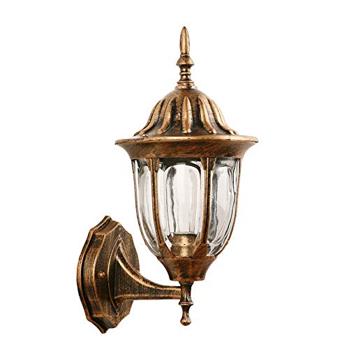 Lanterne murale étanche E27 en aluminium robuste et verre pour façade extérieure