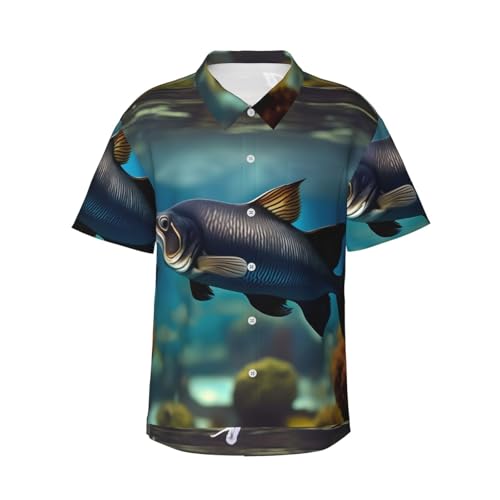 Chemise hawaïenne poisson-chat ultra-légère, coupe fluide et respirante pour homme