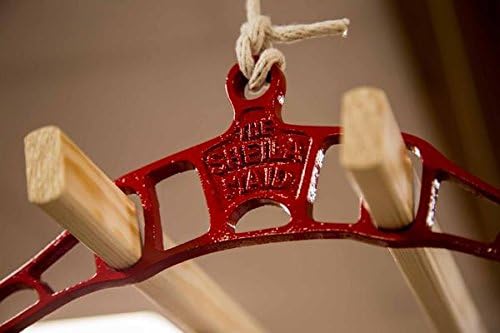 Sheila Maid ® Original Indoor Ceiling Clothes Laundry Drying Airer Rack -6 Rail 57" (145cm) Long -Red Coated Cast Iron