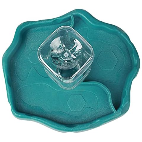 Reptile Water Dish Tortoise Water Bowl 2 in 1 Reptile Feeding Dish Automatic Feed Dispenser for Lizards Tortoises or Small Reptiles Cover