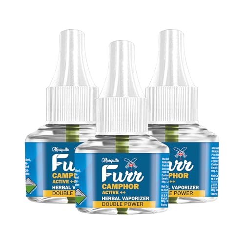 Image of Liquid Vaporiser Refill, Mosquito Killer Liquid Refill, Camphor Active++ Double Power l Mosquito Vaporiser Refill (45ml,Pack Of 3)