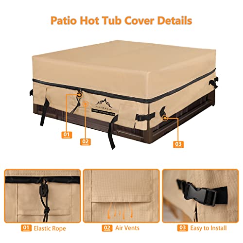 Himal Square Hot Tub Cover - Heavy Duty 600D Polyester Waterproof,Uv Protection Spa Cover For Hot Tub,85 X 85 Inch #TOP2