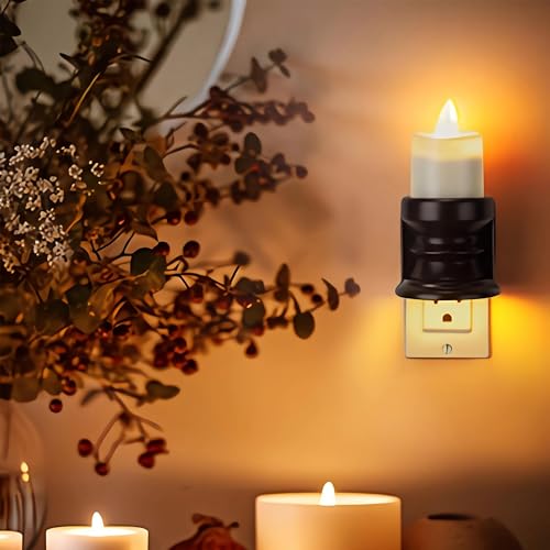 Meonum XU-MEONUM-601 Flameless Candle Night Light Plug Into Wall, Led Motion Sensor Dusk To Dawn Nightlight Farmhouse Vintage Rustic Flicker Night Light thumb #1