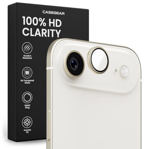 Image of CASEGEAR Clear Pro Camera Lens Protector Compatible With iPhone Air | HD Clarity | Scratch Resistant | Complete Coverage | Easy Installation | Light Gold