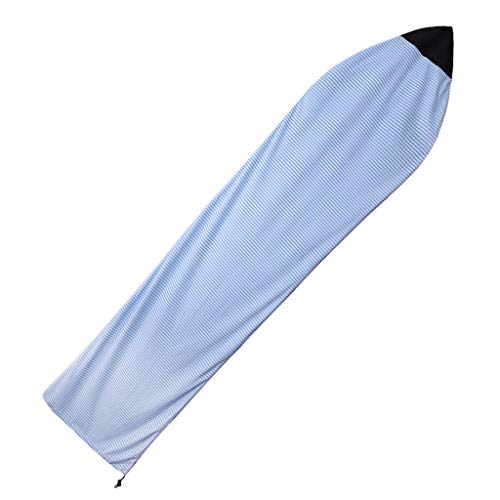 SM SunniMix Tabla de Surf Calcetín Elástico Bolsa para Tablas de Surf Bolso Protectora para Tablas Softbord Funda de Almacenamiento - 183cm Azul Claro y Blanco