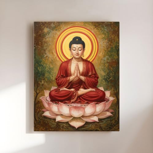 Image of ArtX Canvas Buddha Paintings For Living Room, Big Size Canvas Painting For Living Room, Bedroom, Multicolor, Abstract, 58.0 X 45.0 cm, Set of 1