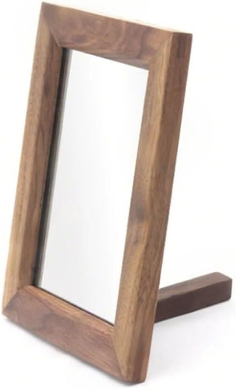 Montessori Vanity Mirror (Beech Wood/Black Walnut), Self-Care Practical Life Material, Dressing Development Toy,B