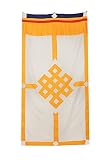 Bermoni Tibetan 180 X 90 cm Cotton Wall Hanging With Auspicious Drawing Lucky Symbols (FH-WH-1093YLW)
