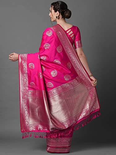 Image of AKHILAM Women's Silk Blend Woven Design Saree With Unstitched Blouse Piece(3PAKHI51 Parent)