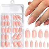 EternalClassic White French Tip Press on Nails Medium Almond Fake Nails with Glue Acrylic Nails Press ons Glossy Glue on Nails Medium Press on Nails French Tip Nails 120pcs False Nails for Women