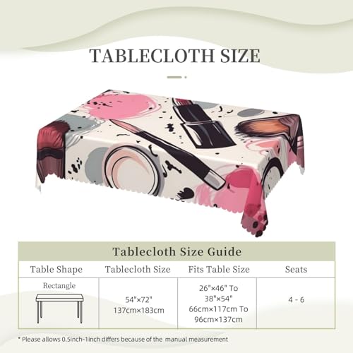Nappe de table rectangulaire imperméable imprimé cosmétique réutilisable cuisine