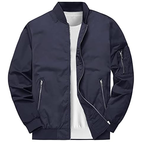 Chaqueta EKLENTSON para hombre de primavera, ligera con bolsillos con cremallera Cover