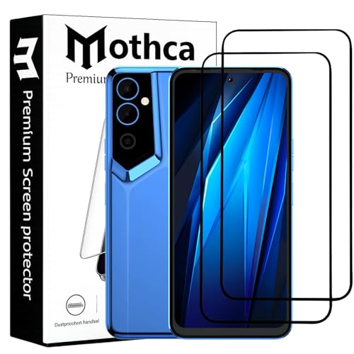 Image of Mothca Military-Grade Tempered Glass Screen Protector Compatible for Tecno Pova Neo 2 with Edge to Edge Coverage - Case Friendly, Anti-Scratch & Bubble-Free Installation Kit (Pack of 2)