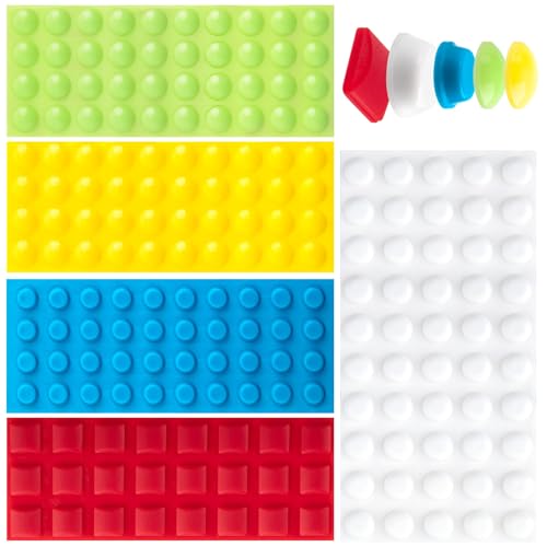 VARMDUKKE 194pcs Bump Dots for Visually Impaired, Multiple Sizes Colorful Square Round Adhesive Tactile Stickers, Non-Slip Low Vision Braille Aids for Blind, Elderly, Furniture Protector (5 Styles)