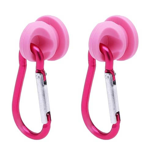 Vagocom 2Pcs Hooks Set Charms Accessories for Bogg Bags and Simply Southern Bag - Insert Hook Holder with Small Key Chain Clip for Small & Large Beach Tote - Multiple Color Options(Pink)