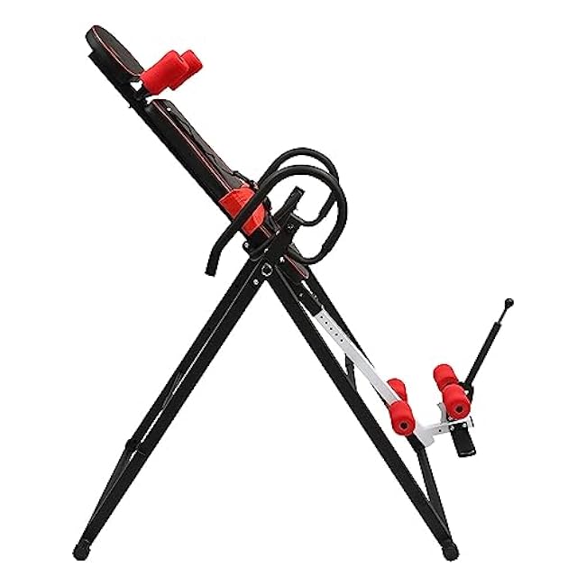 Inversion Table,330.7 Lbs Load Capacity Inversion Table,Back Pain Relief Kit with 4 Anti-Slip Foot Sleeve,Excercise & Fitness Relaxation Equipment with 51.57-61In Adjustment Height,Unisex-Adult