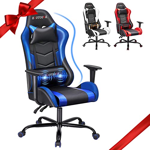 ECOTOUGE PC Gaming Chair with Headrest and Lumbar Pillow Massage Ergonomic Office Desk Chair Racing...