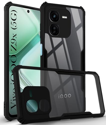 Image of Jkobi Back Cover Case for Vivo IQOO Z9x 5G (Shockproof with Polycarbonate Clear Panel | Professional Black)