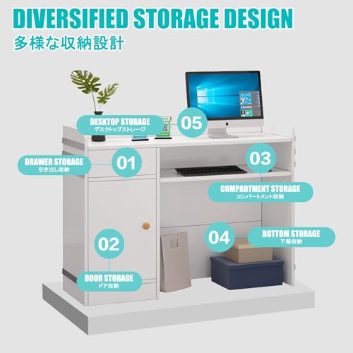 Meuble de caisse en L compact 80 cm pour optimiser l'accueil - 4