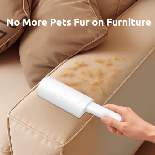 Image of ACE2ACE Mini Pet Hair Remover for Clothes, Reusable Lint Roller for Clothes | Self Clean Cat Hair Remover with Fur Bin, Dog Hair Remover for Couch, Furniture, Carpet, Sofa and Bedding (White-Mini)