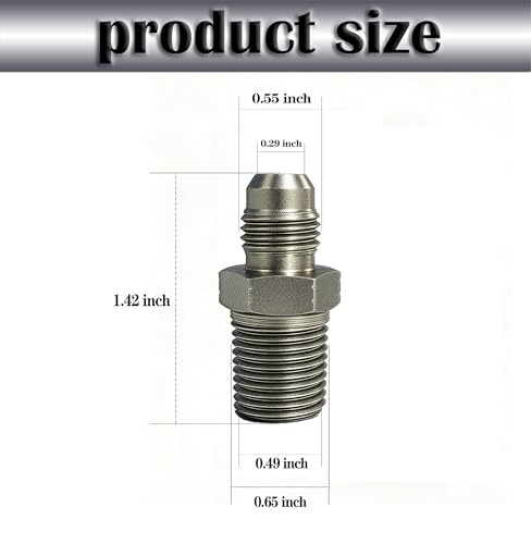 Image of 3 /8 inch JIC Male x 3 /8 inch NPT Male Hydraulic fitting, Carbon Steel SAE 37Flare Pipe Adapter Tube Fitting Straight Union Connector,10 Pack