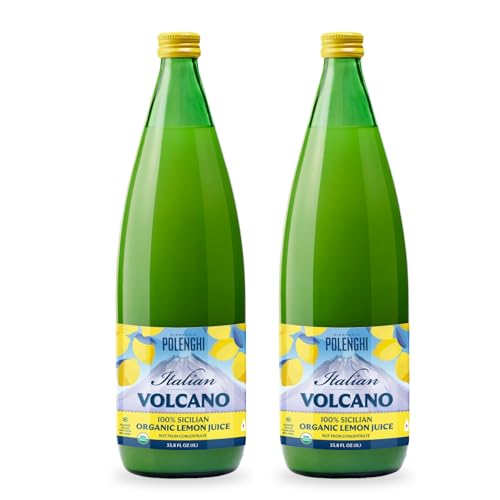 Organic Italian Volcano Lemon Juice, 33.8 Fl Oz – Pure Sicilian L...