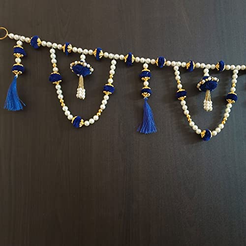 Image of Handmade Door Hanging Round Moti Latkan Style Bandarwal Toran (TMR-17) -Diwali New Year Inauguration Wedding Festival Home Decor Pooja (40 Inch X 6 Inch)