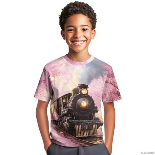 Image of WELLFLYHOM Kids Tshirts Girls Boys Short Sleeve Crewneck Tees Shirts Casual Sport Pullover Tops Size 3-16 Years