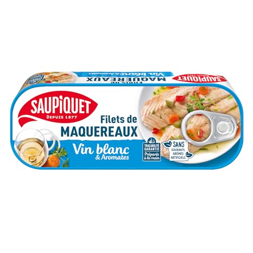 Saupiquet de Maquereaux au Vin Blanc et aux Aromates la Boîte 176g