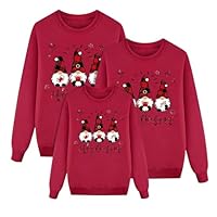 Sudaderas Navidad Familia Jersey Navidad Familia Mujer Hombre Niño Niña Chica Chico Manga Larga Pullover Christmas Jumper Blusas Cuello Redondo Tops Larga Pullover Blusas