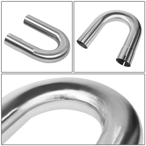 Image of DNA MOTORING 8Pcs 3 Inches Stainless Steel DIY Custom Exhaust Tubing Mandrel Bend Pipes Straight & U-Bend Kit, Universal Fit, ZTL-30SS-8P