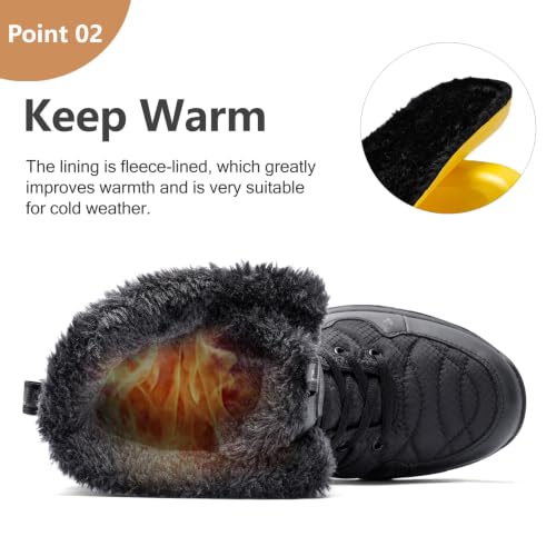 Image of Mens Winter Snow Boots Water Resistant Non Slip Faux Fur Lined