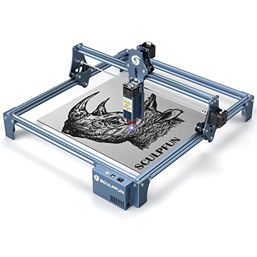 SCULPFUN S9 Laser Engraver, 90W Effect High Precision CNC Laser Cutter and Engraver Machine, Deep Cutting for 15mm Wood, 0.06mm Ultra-Fine Fixed-Focus Compressed Spot, Expandable Engraving Area
