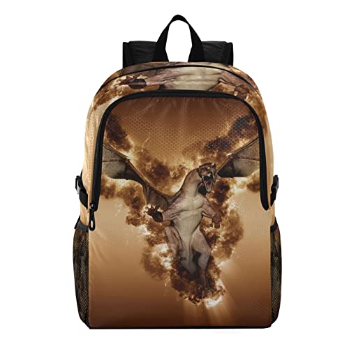 Sac à dos imperméable dragon de feu gris cartable pliable et ultra léger