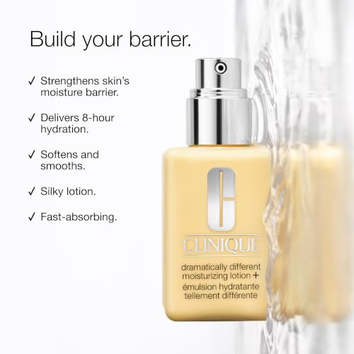 Clinique Dramatically Different Moisturizing Lotion+ | Hydrating Face Mositurizer With Glycerin and Urea | Strengthens Skin Barrier | Step 3 in 3-Step Skin Care Routine, 4.2 Fl Oz