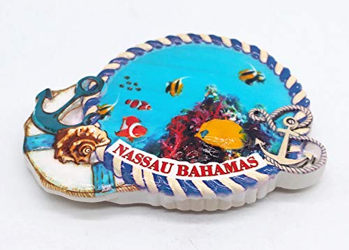 Imán decorativo Nassau Bahamas 3D rectangular de resina miniatura 2